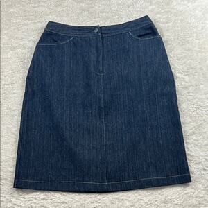 Monroe and Main denim midi jean skirt made in USA size 12